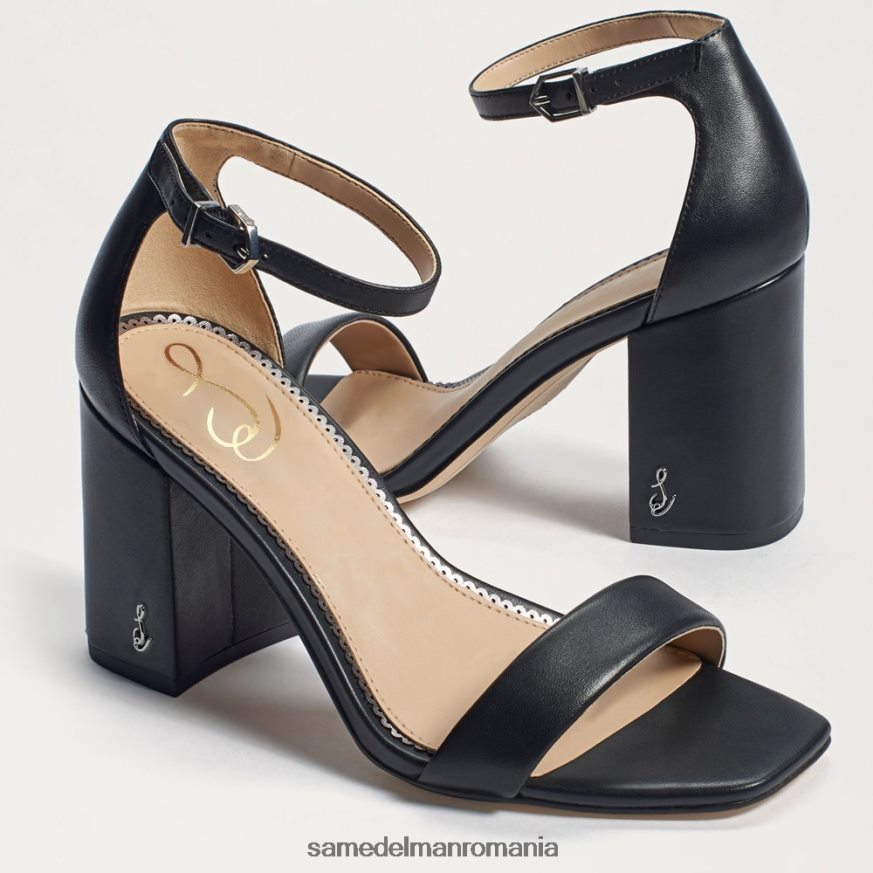 Sam Edelman încălţăminte piele neagra femei sandale daniella cu toc bloc HN448Z299