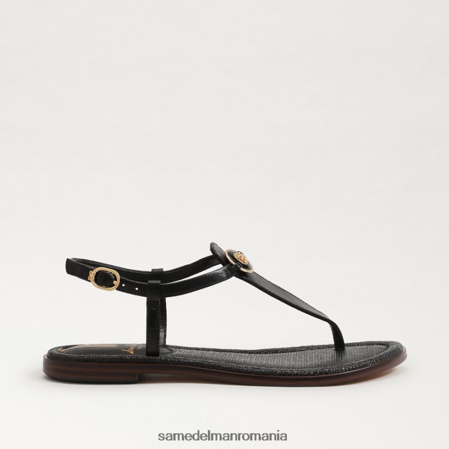 Sam Edelman încălţăminte piele neagra femei sandale gigi signet tanga HN448Z557