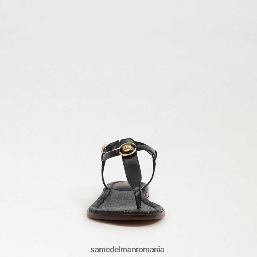 Sam Edelman încălţăminte piele neagra femei sandale gigi signet tanga HN448Z557