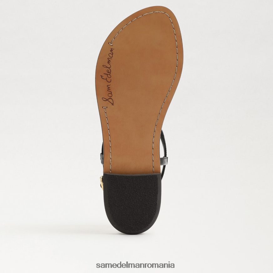 Sam Edelman încălţăminte piele neagra femei sandale gigi signet tanga HN448Z557