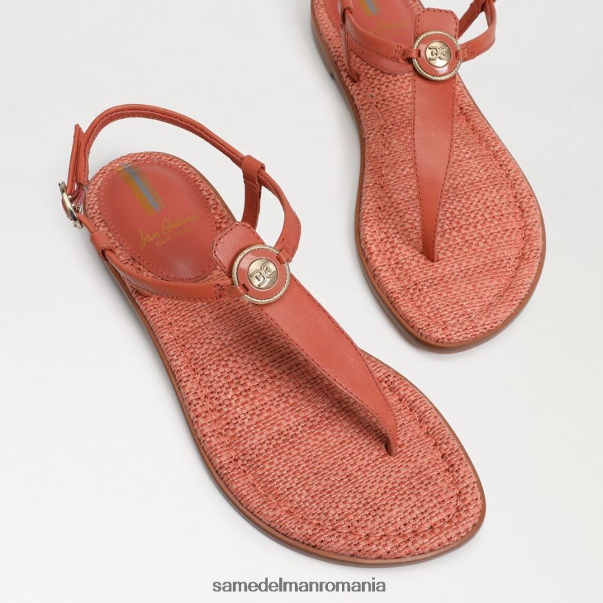 Sam Edelman încălţăminte roz teracota femei sandale gigi signet tanga HN448Z561