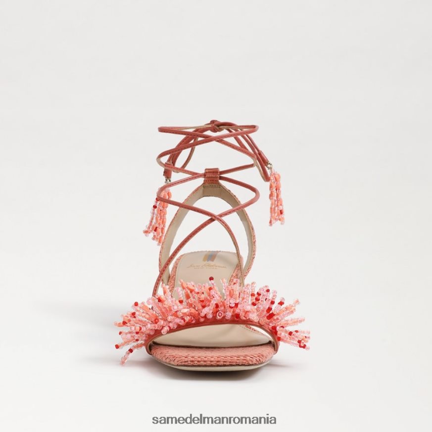 Sam Edelman încălţăminte stuc roz femei Sandale walda cu toc bloc cu margele HN448Z65