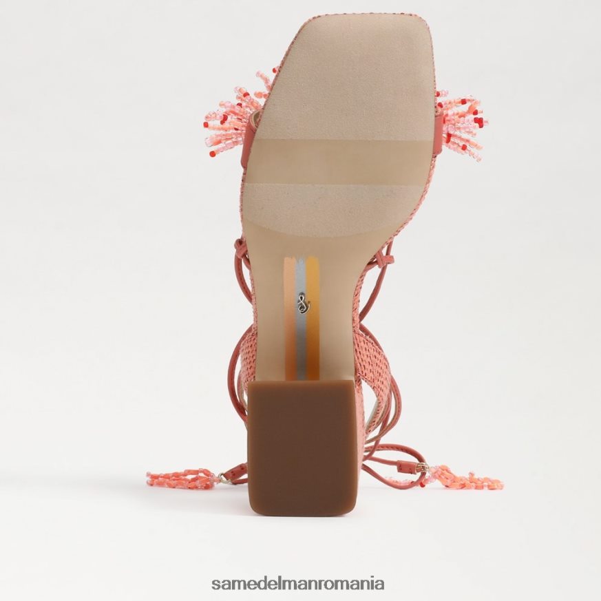 Sam Edelman încălţăminte stuc roz femei Sandale walda cu toc bloc cu margele HN448Z65